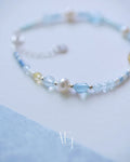 Citrine, Aquamarine & Pearl Multi-Stone Bracelet for Joy, Calm & Elegance