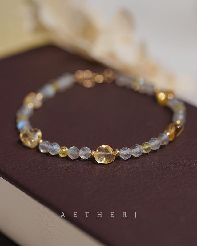 Citrine & Moonstone Bracelet for Abundance, Intuition & Daily Radiance