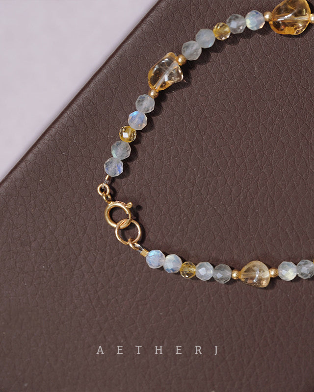 Citrine & Moonstone Bracelet for Abundance, Intuition & Daily Radiance