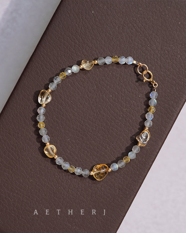 Citrine & Moonstone Bracelet for Abundance, Intuition & Daily Radiance