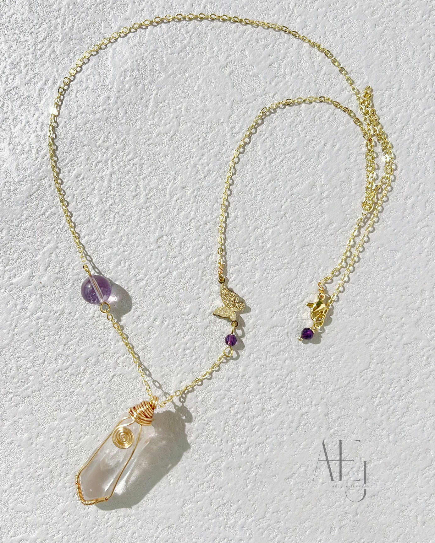 Clear Quartz Pendulum Pendant / Car Charm for Clarity, Intuition & Spiritual Protection