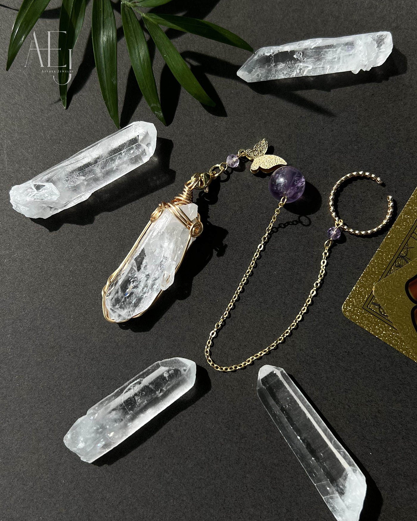 Clear Quartz Pendulum Pendant / Car Charm for Clarity, Intuition & Spiritual Protection