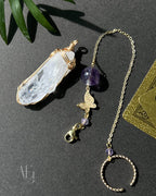 Clear Quartz Pendulum Pendant / Car Charm for Clarity, Intuition & Spiritual Protection