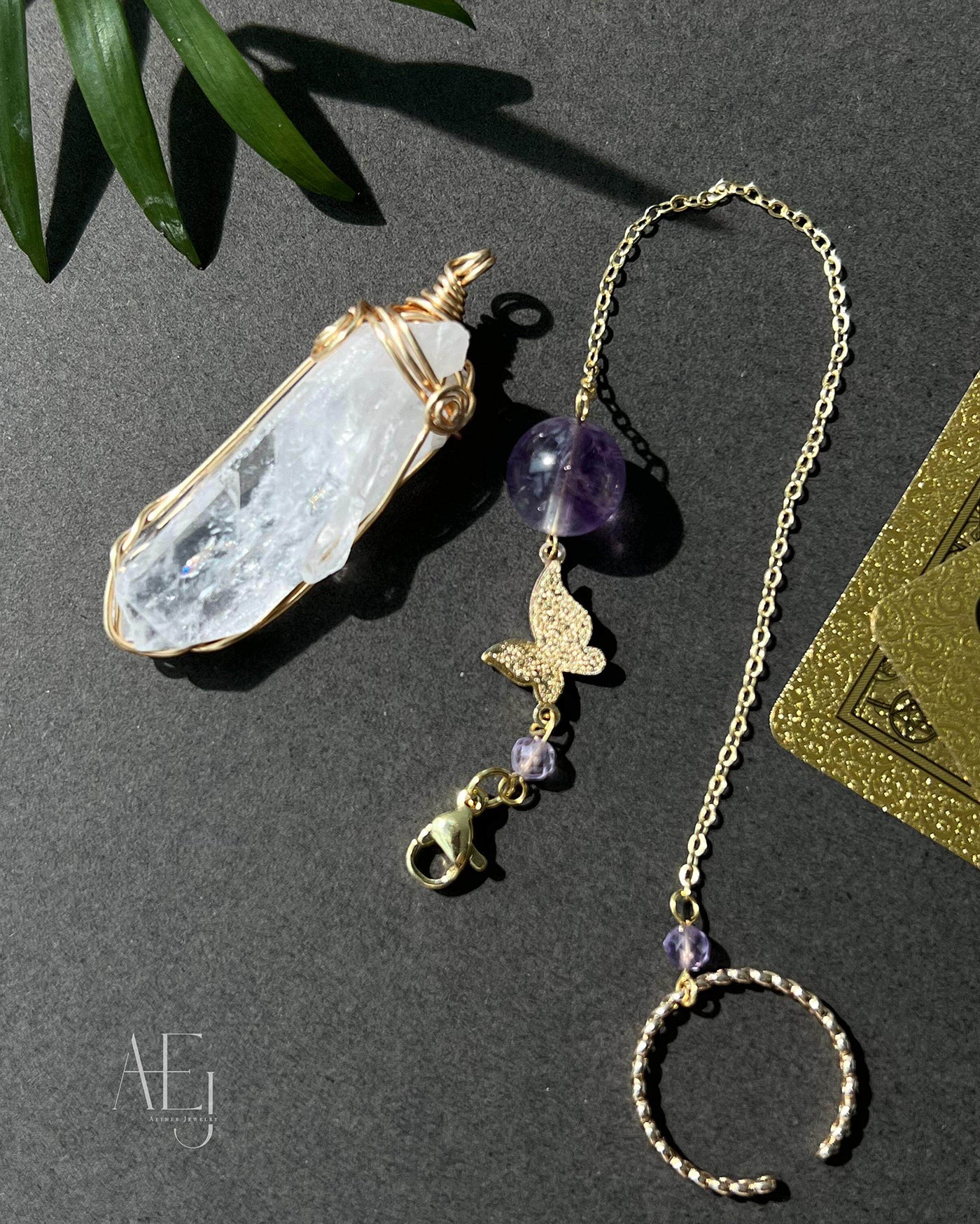 Clear Quartz Pendulum Pendant / Car Charm for Clarity, Intuition & Spiritual Protection