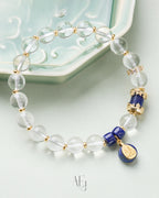 Clear Quartz & Lapis Lazuli Bracelet with Zaki Lama for Protection & Wisdom