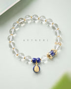 Clear Quartz & Lapis Lazuli Bracelet with Zaki Lama for Protection & Wisdom