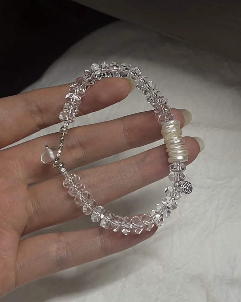 Clear Quartz & Pearl Bracelet for Elegance, Clarity & Everyday Grace