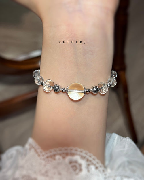 Double-A White Crystal & Sterling Silver “Bulb” Bracelet for Light, Clarity & Everyday Glow