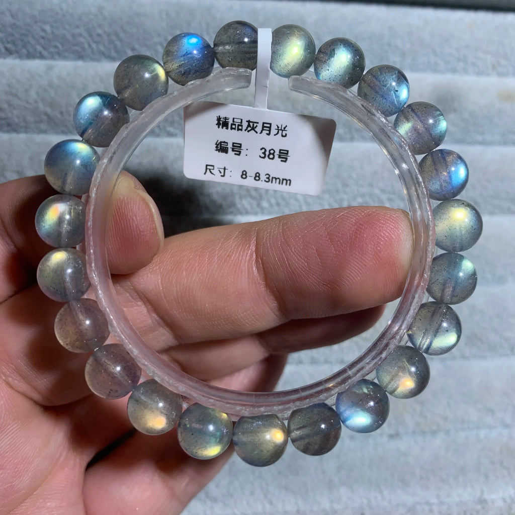 Exquisite Iridescent Gray Moonstone Ladies' Bracelet