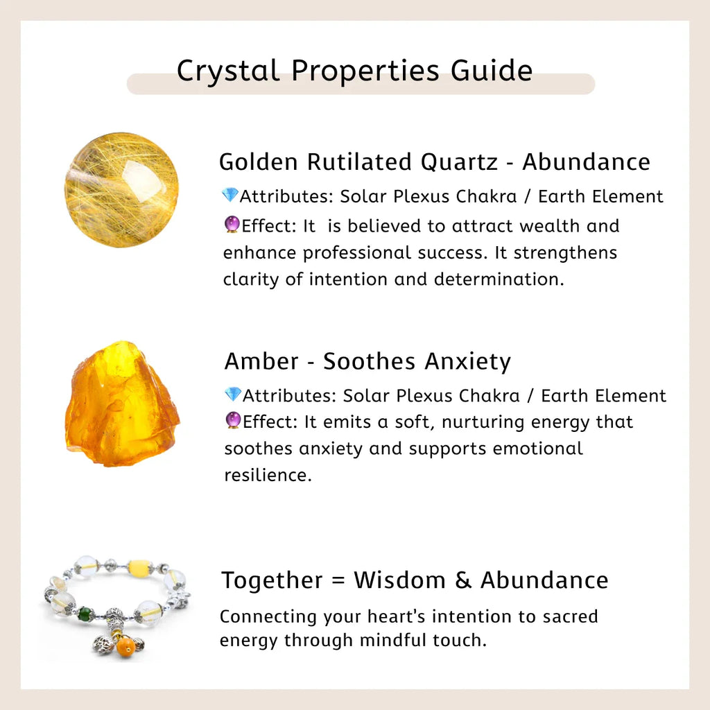 Wealth Magnetism – Mantra Golden Rutilated Quartz Bracelet