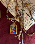 Hand-Painted Vajrabhairava Thangka Amulet Necklace