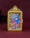 Hand-Painted Vajrabhairava Thangka Amulet Necklace