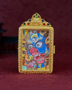 Hand-Painted Vajrabhairava Thangka Amulet Necklace
