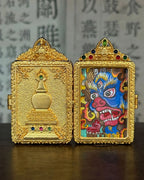Hand-Painted Vajrabhairava Thangka Amulet Necklace