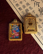 Hand-Painted Vajrabhairava Thangka Amulet Necklace
