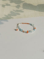Original | Aquamarine, Sunstone, and South Red Agate Necklace