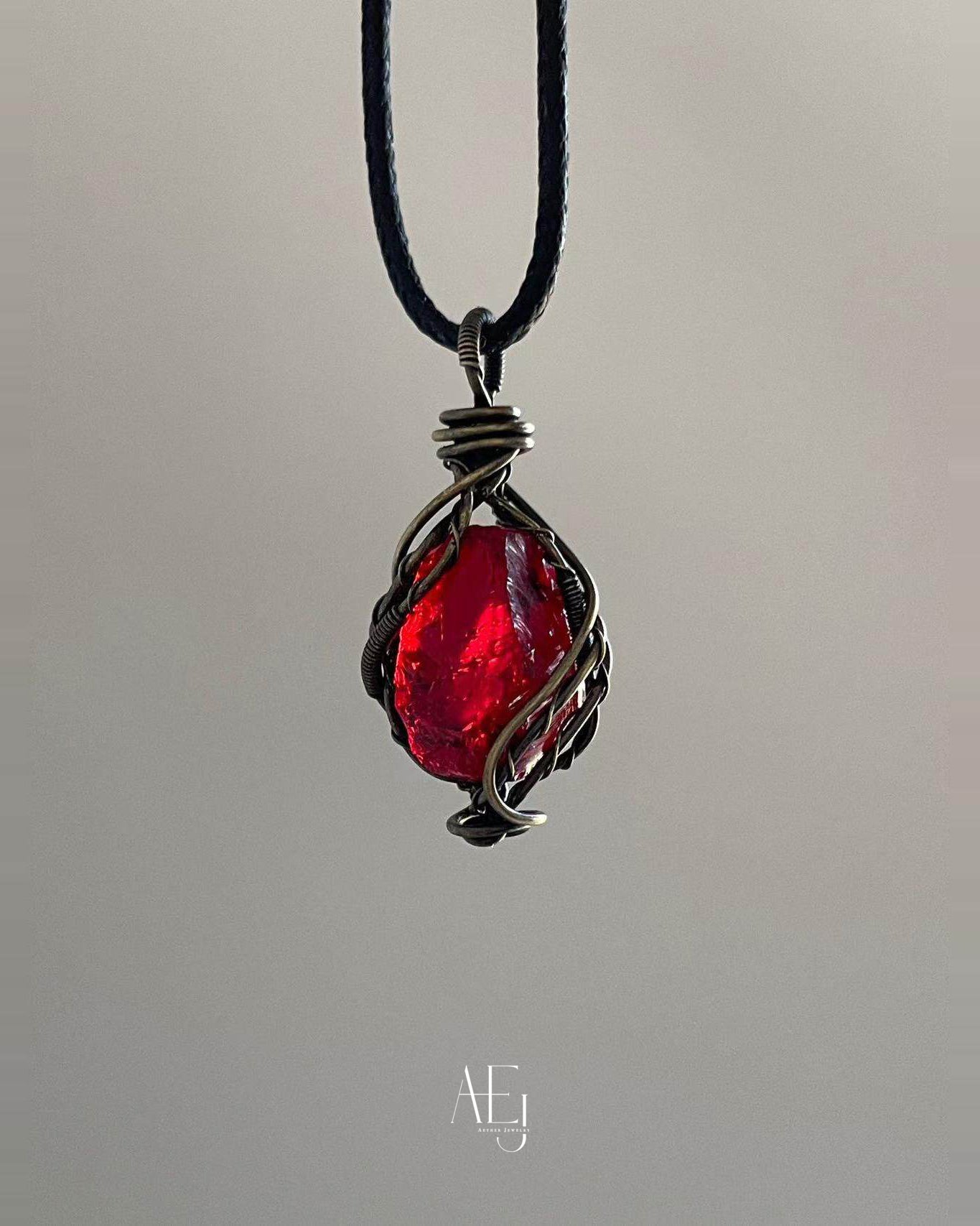 Handmade Natural Crystal Raw Stone Pendant Necklace – Amethyst,& More