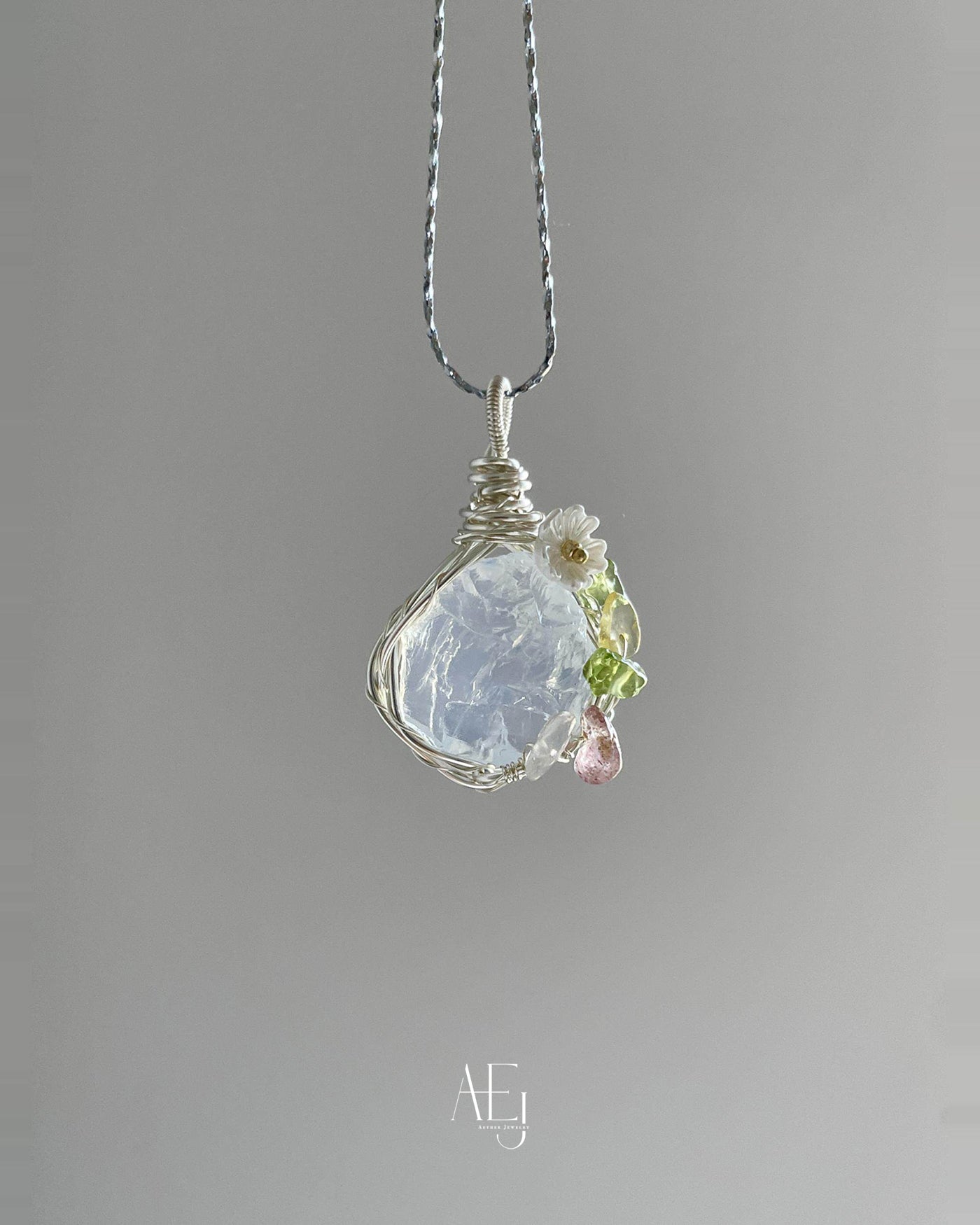 Handmade Natural Crystal Raw Stone Pendant Necklace – Amethyst,& More