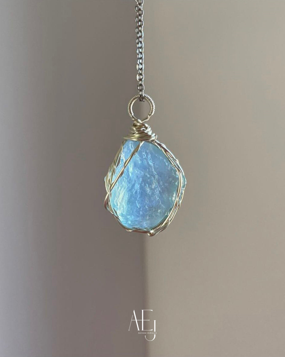 Handmade Natural Crystal Raw Stone Pendant Necklace – Amethyst,& More