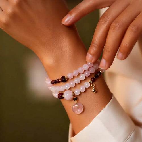 Healing & Love – Rose Quartz Amulet Bracelet