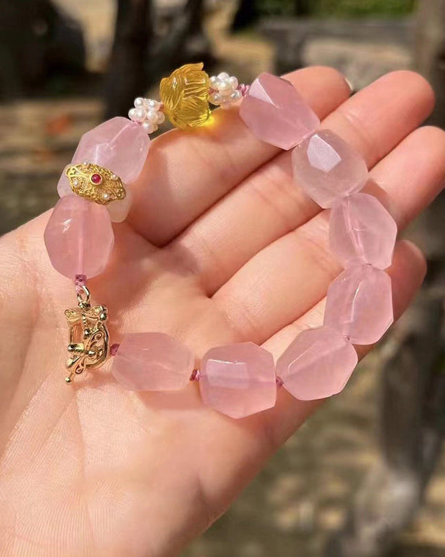 Matchmaker’s Knot Pink Crystal Bracelet for Love, Harmony & Soul Connections