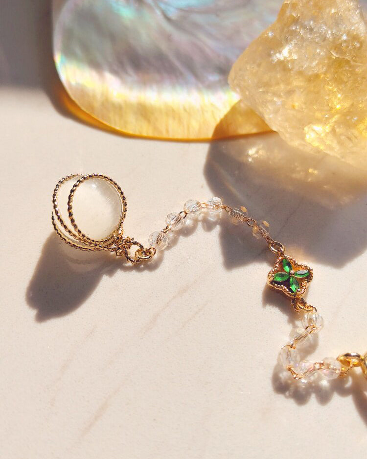 Natural Amethyst & Clear Quartz Pendulum Necklace for Intuition & Wisdom | Aetherj