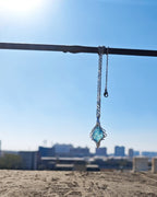 Natural Aquamarine Raw Stone Wire-Wrapped Pendant for Calm & Everyday Elegance