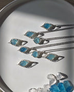 Natural Aquamarine Raw Stone Wire-Wrapped Pendant for Calm & Everyday Elegance