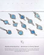 Natural Aquamarine Raw Stone Wire-Wrapped Pendant for Calm & Everyday Elegance