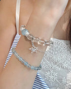 Natural Clear Quartz & Aquamarine Premium Fashion Bracelet