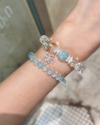 Natural Clear Quartz & Aquamarine Premium Fashion Bracelet