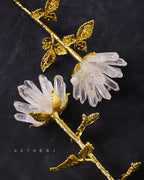 Natural Crystal Rose Flower Arrangement – Clear Quartz, Amethyst or Rose Quartz