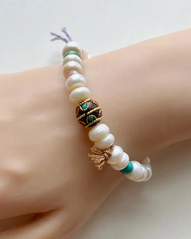 Natural Freshwater Pearl Aurora Iridescent Bracelet