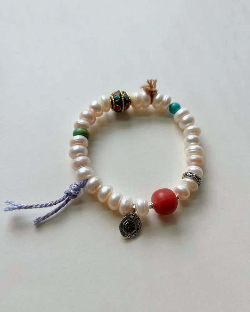 Natural Freshwater Pearl Aurora Iridescent Bracelet