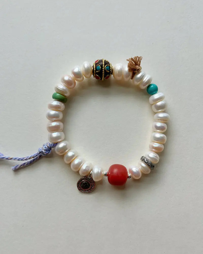 Natural Freshwater Pearl Aurora Iridescent Bracelet