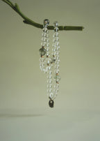 Natural High-Clarity White Crystal & Green Phantom Quartz Women's Wealth Bracelet