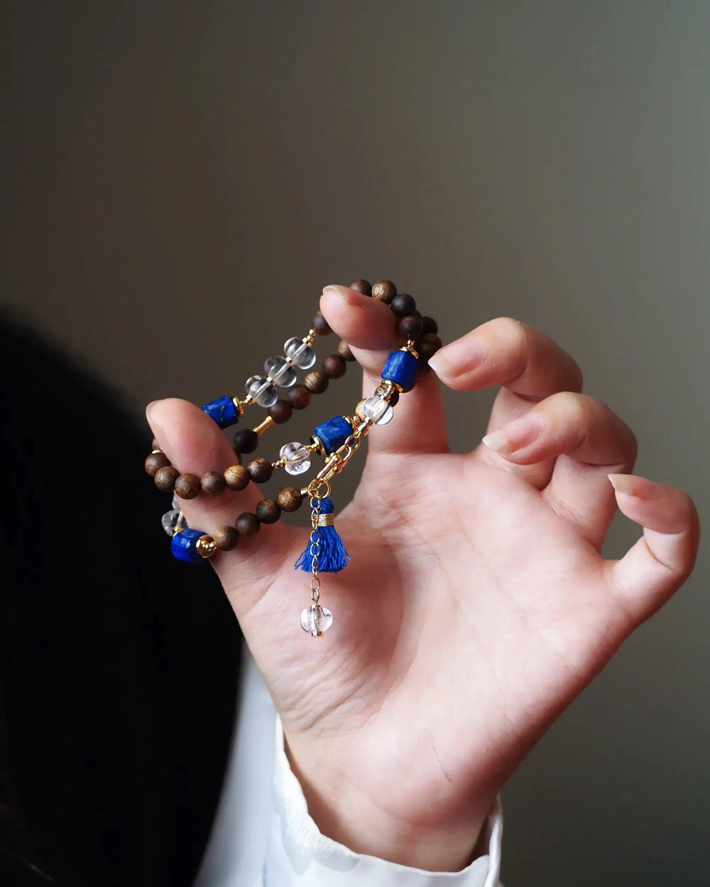 Natural Lapis Lazuli · Kyara Agarwood · Clear Quartz · Multi-Treasure Energy Bracelet