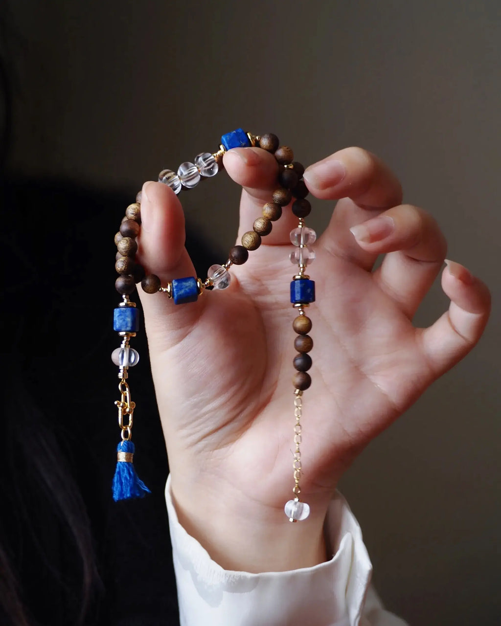 Natural Lapis Lazuli · Kyara Agarwood · Clear Quartz · Multi-Treasure Energy Bracelet