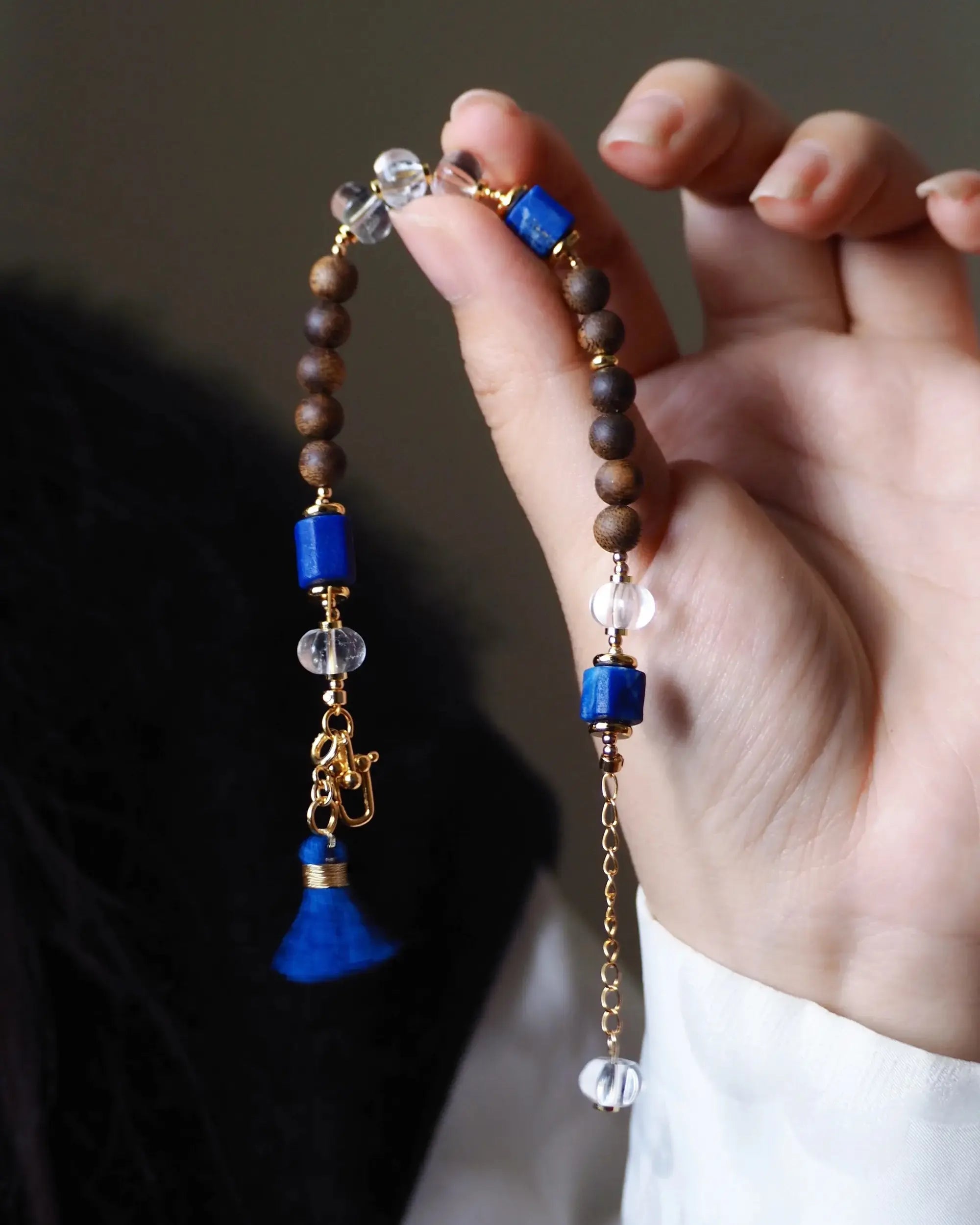 Natural Lapis Lazuli · Kyara Agarwood · Clear Quartz · Multi-Treasure Energy Bracelet