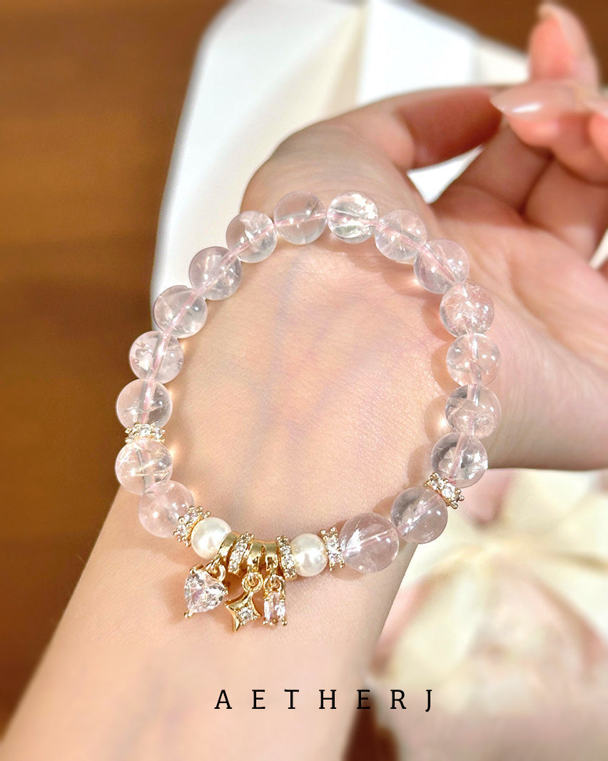 Natural Pink Ace Crystal Bracelet for Self-Love, Calm & Protection