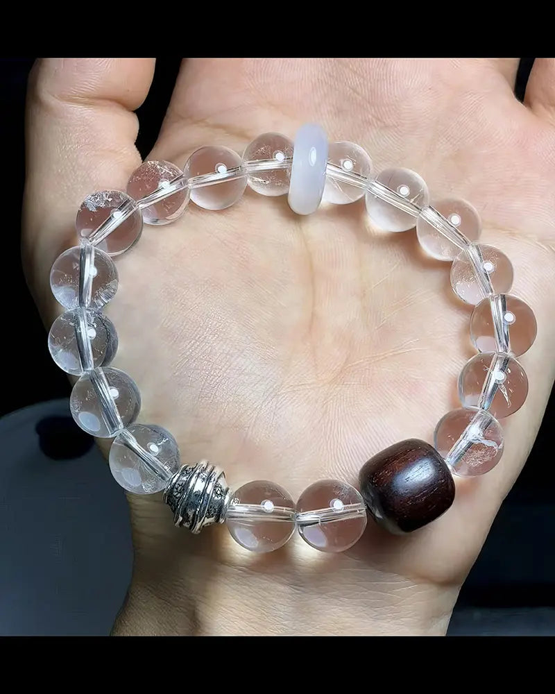 Natural White Crystal Bracelet - Energy Cleansing Healing Gift for Women & Friends
