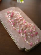 Original｜Pink crystal and peridot bracelet｜festival gift