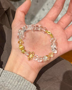 Raw Clear Quartz Chip & Sterling Silver Bracelet for Clarity, Purity & Natural Elegance