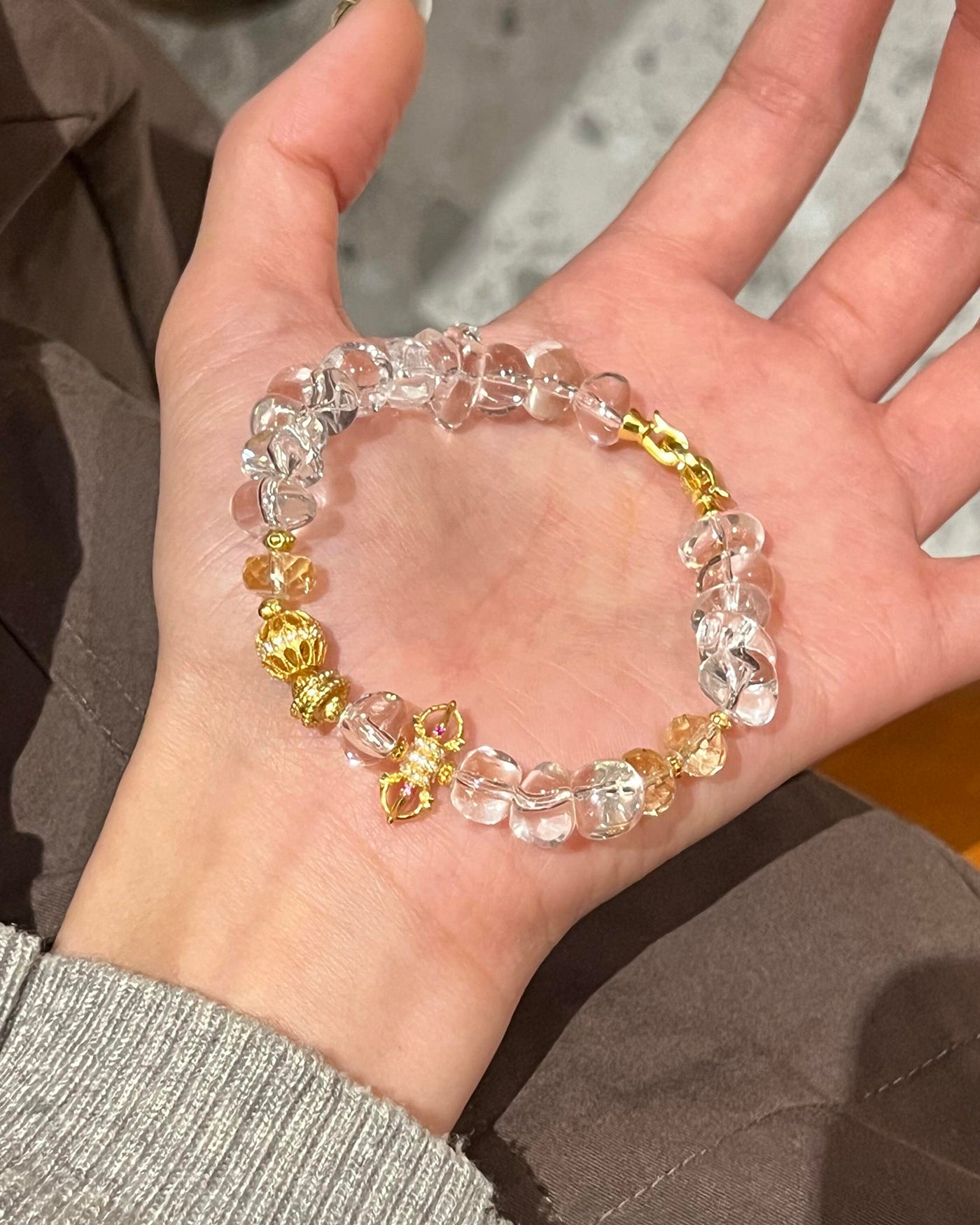 Raw Clear Quartz Chip & Sterling Silver Bracelet for Clarity, Purity & Natural Elegance