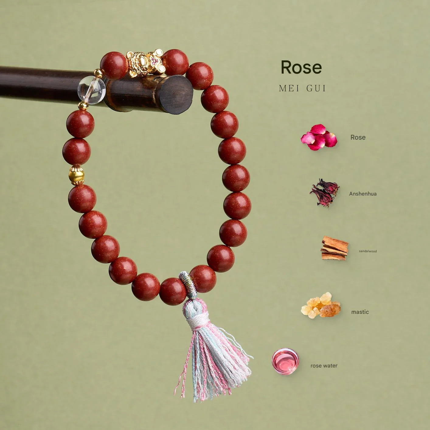 Natural fragrant bead bracelet | Made from natural Chinese herbal medicine
