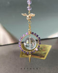 Clear Quartz & Amethyst Pendulum for Frequency Alignment, Intuition & Spiritual Protection