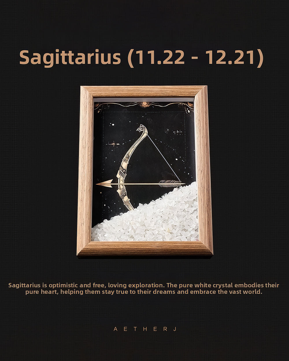Zodiac Crystal Chip Shadow Box for Healing, Cleansing & Home Decor