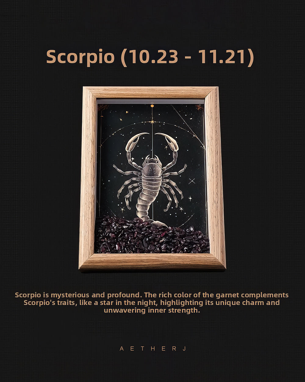 Zodiac Crystal Chip Shadow Box for Healing, Cleansing & Home Decor