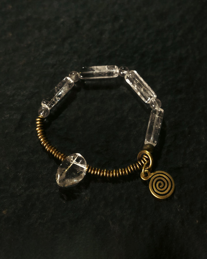 Square Crystal Single-Row Bracelet for Grounding, Style & Personal Energy
