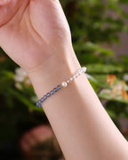 White Crystal & Aquamarine Bracelet for Clarity, Calm & Everyday Elegance
